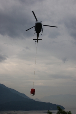 Helicopter delivery of cement!